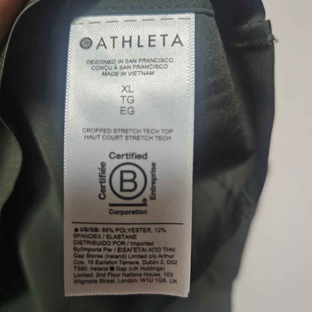 Athleta Green Oversized Cropped Tech Button Up Blouse Athleisure Casual Size‎ XL - Picture 5 of 7